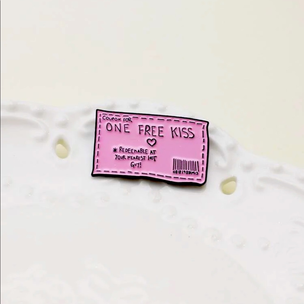 Pink enamel pin
